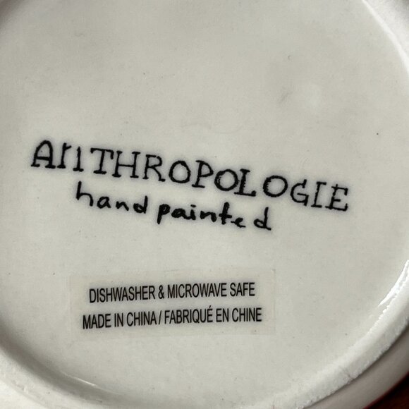 Anthropologie Colorway Monogram Mug Letter "J" Red Hand-Painted Coffee Cup Artsy - Picture 7 of 9